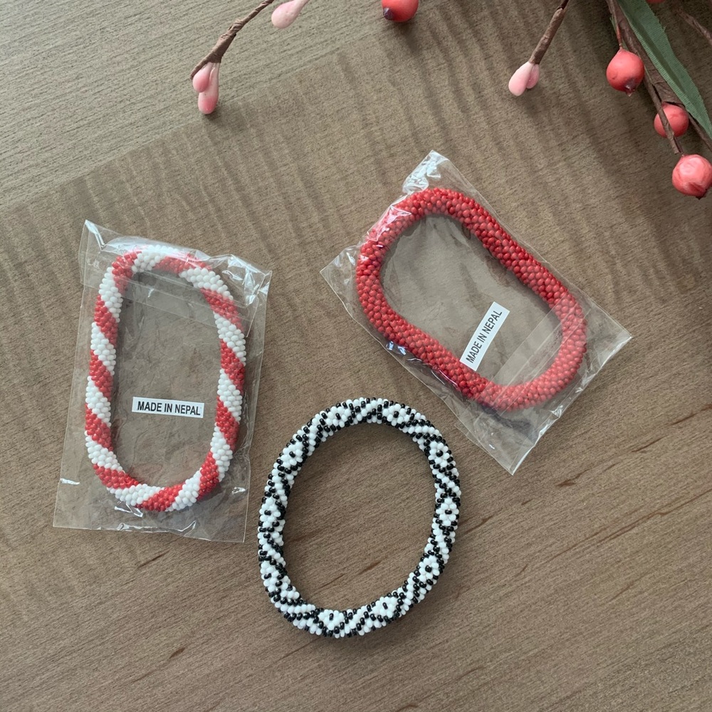 NWT Nepal beaded bracelets - bundle of 3